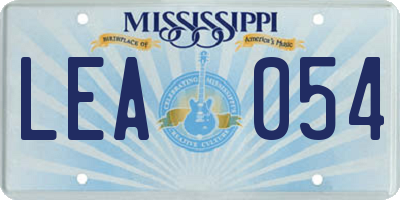 MS license plate LEA054