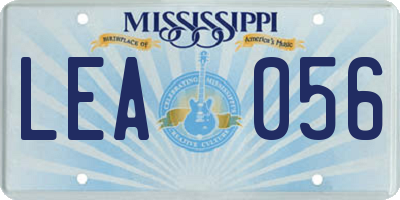 MS license plate LEA056