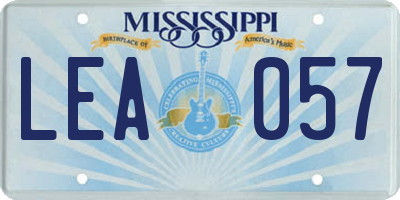 MS license plate LEA057