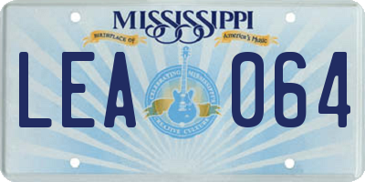 MS license plate LEA064