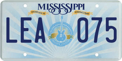 MS license plate LEA075
