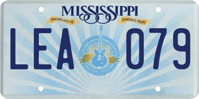 MS license plate LEA079