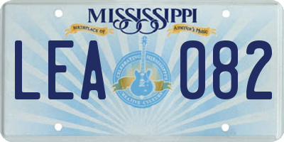 MS license plate LEA082