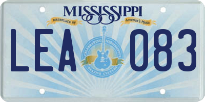 MS license plate LEA083