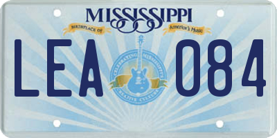 MS license plate LEA084