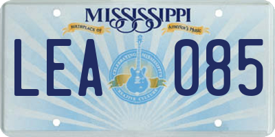MS license plate LEA085