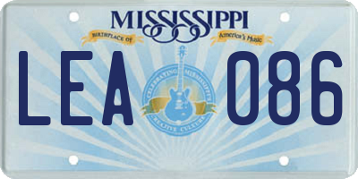 MS license plate LEA086
