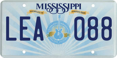MS license plate LEA088