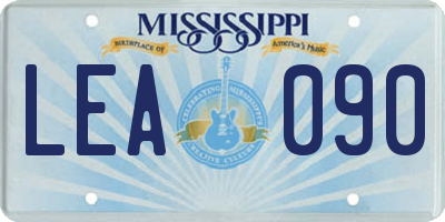 MS license plate LEA090