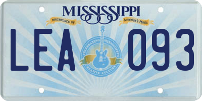 MS license plate LEA093