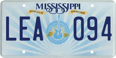 MS license plate LEA094
