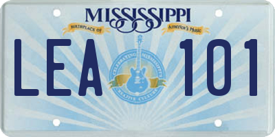 MS license plate LEA101