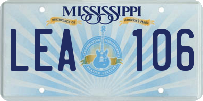 MS license plate LEA106