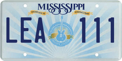 MS license plate LEA111