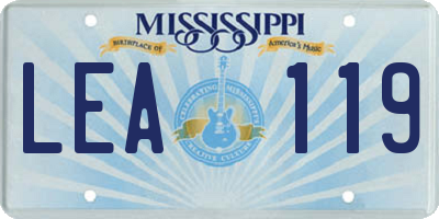 MS license plate LEA119