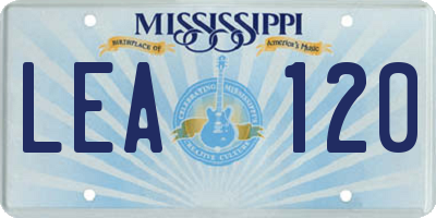 MS license plate LEA120