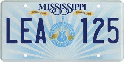 MS license plate LEA125