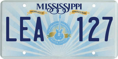 MS license plate LEA127