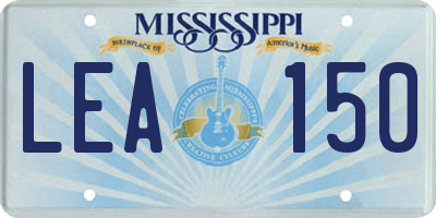 MS license plate LEA150