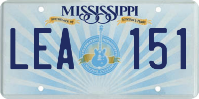 MS license plate LEA151