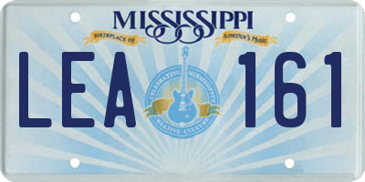 MS license plate LEA161