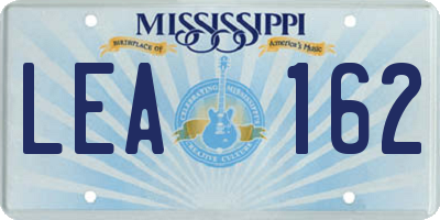 MS license plate LEA162