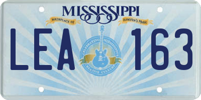 MS license plate LEA163