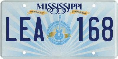 MS license plate LEA168