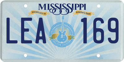 MS license plate LEA169