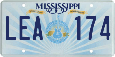 MS license plate LEA174