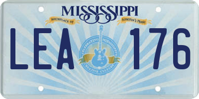 MS license plate LEA176