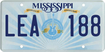 MS license plate LEA188