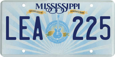 MS license plate LEA225