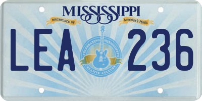 MS license plate LEA236
