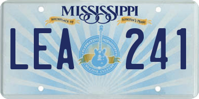 MS license plate LEA241