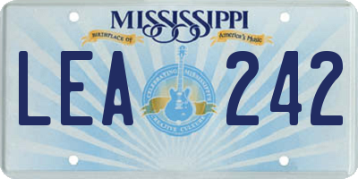 MS license plate LEA242