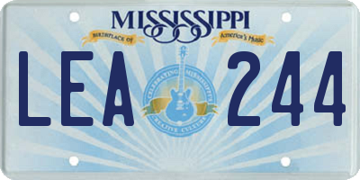 MS license plate LEA244