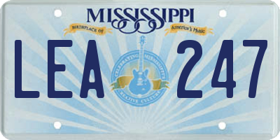 MS license plate LEA247