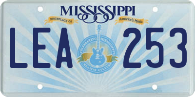 MS license plate LEA253
