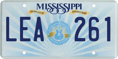 MS license plate LEA261