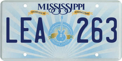 MS license plate LEA263