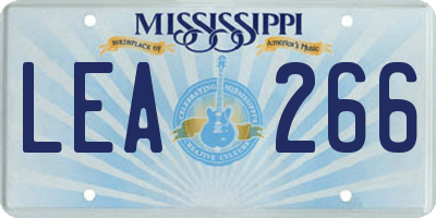 MS license plate LEA266
