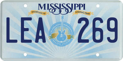 MS license plate LEA269