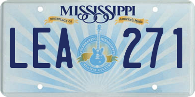 MS license plate LEA271