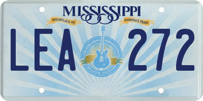 MS license plate LEA272