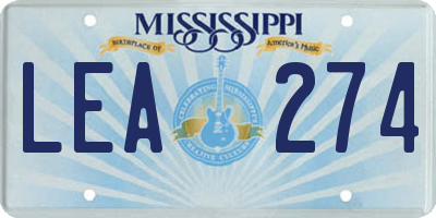 MS license plate LEA274