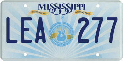 MS license plate LEA277