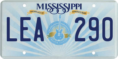 MS license plate LEA290