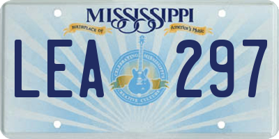 MS license plate LEA297