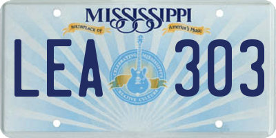 MS license plate LEA303